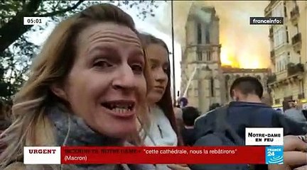 En larmes, les parisiens et les touristes ont assisté à l'incendie de la Cathédrale... Ils témoignent de leur émotion