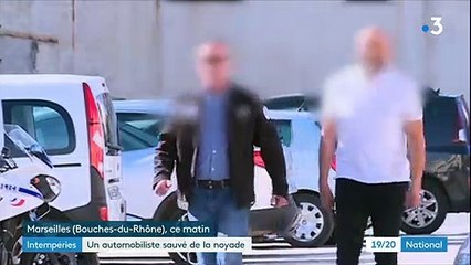 Marseille: L'automobiliste coincé dans sa voiture a voulu rencontrer les policiers qui lui ont sauvé la vie mercredi dernier lors de la montée des eaux