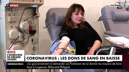VIRUS - Depuis l'épidémie de coronavirus, l'établissement français du sang constate une diminution des dons du sang - VIDEO