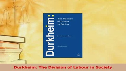 durkheim division of labor summary