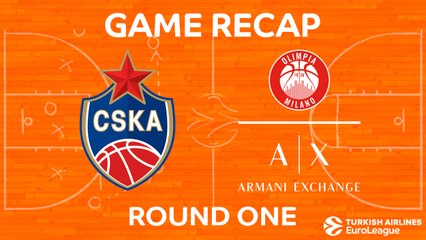 EuroLeague 2017-18 Highlights Regular Season Round 1 video: CSKA Moscow 93-84 AX Milan