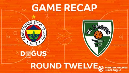 EuroLeague 2017-18 Highlights Regular Season Round 12 video: Fenerbahce 89-90 Zalgiris
