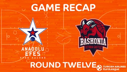 EuroLeague 2017-18 Highlights Regular Season Round 12 video: Efes 81-82 Baskonia