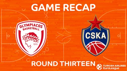 EuroLeague 2017-18 Highlights Regular Season Round 13 video: Olympiacos 88-86 CSKA