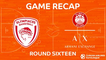 EuroLeague 2017-18 Highlights Regular Season Round 16 video: Olympiacos 87-80 AX Milan