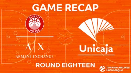 EuroLeague 2017-18 Highlights Regular Season Round 18 video: AX Milan 101-87 Unicaja