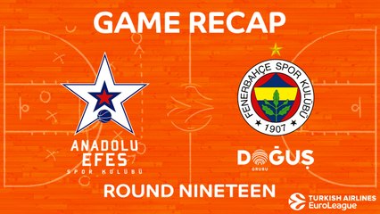EuroLeague 2017-18 Highlights Regular Season Round 19 video: Efes 84-89 Fenerbahce