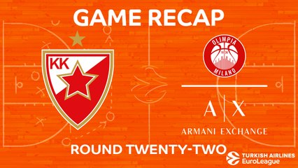 EuroLeague 2017-18 Highlights Regular Season Round 22 video: Zvezda 100-89 AX Milan