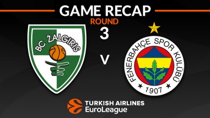 EuroLeague 2018-19 Highlights Regular Season Round 3 video: Zalgiris 75-82 Fenerbahce