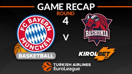 EuroLeague 2018-19 Highlights Regular Season Round 4 video: Bayern 77-71 Baskonia