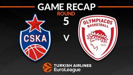 EuroLeague 2018-19 Highlights Regular Season Round 5 video: CSKA 69-65 Olympiacos