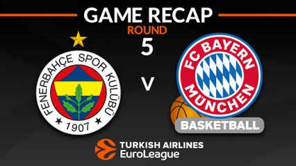 EuroLeague 2018-19 Highlights Regular Season Round 5 video: Fenerbahce 88-84 Bayern