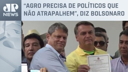 Jair Bolsonaro e Tarcísio de Freitas se encontram na Agrishow