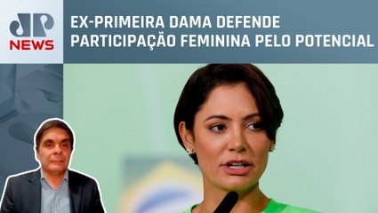 Michelle Bolsonaro fala do fim da cota de gênero em evento do PL Mulher; Adriano Cerqueira analisa