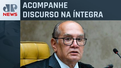 Gilmar Mendes durante posse de Barroso como presidente do STF: ‘Se destaca por defender democracia’