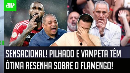 ‘É sério, pô: ele está achando que o Flamengo…’; olha como Pilhado e Vampeta resenharam ao vivo