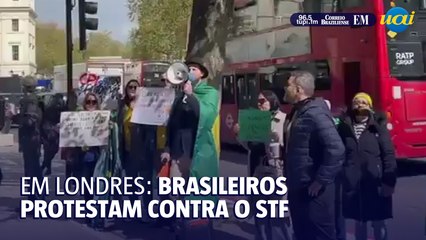 Bolsonaristas fazem protesto em Londres contra Moraes e outros ministros - Estado de Minas